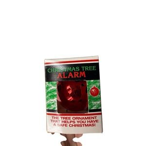 Vintage Red Christmas Tree Alarm Heat Sensor Ornament Safety Device 110 Decibels